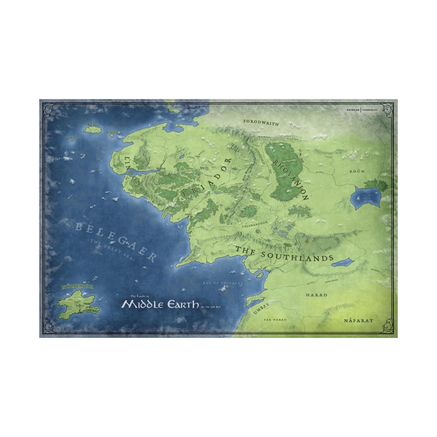 Middle Earth in the Second Age Large Poster