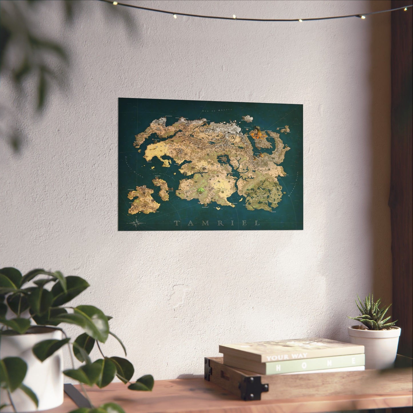 Tamriel Map Poster from The Elder Scrolls Games: Vibrant Colors