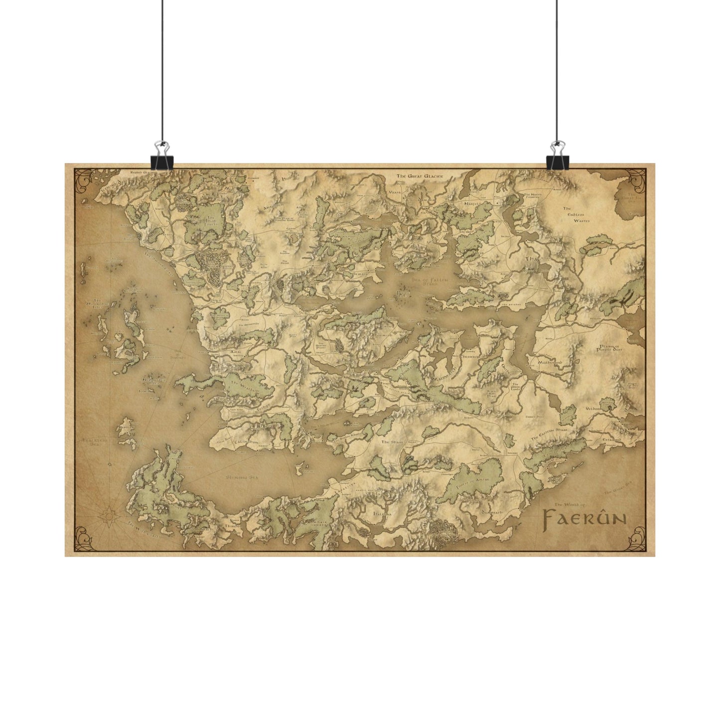 Faerun Parchment Map Poster