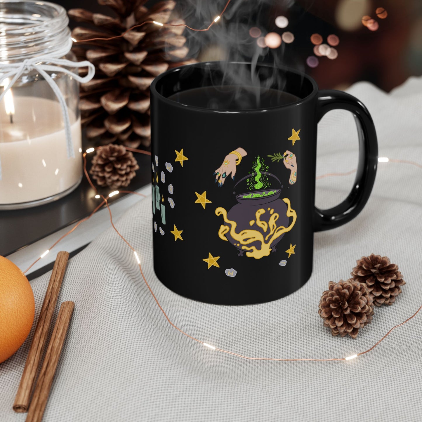 Witch's Brew 11oz Black Ceramic Mug