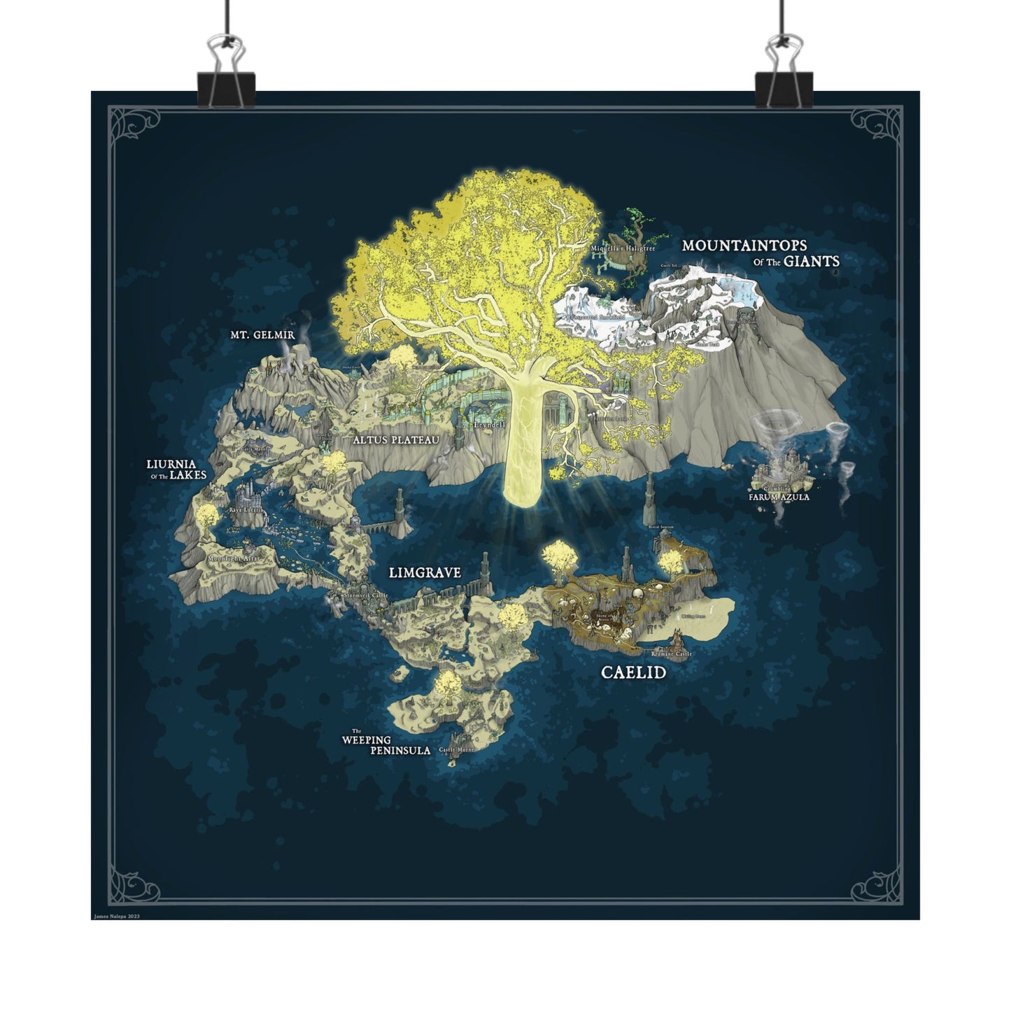 Elden Ring Surface Map Poster Full Color