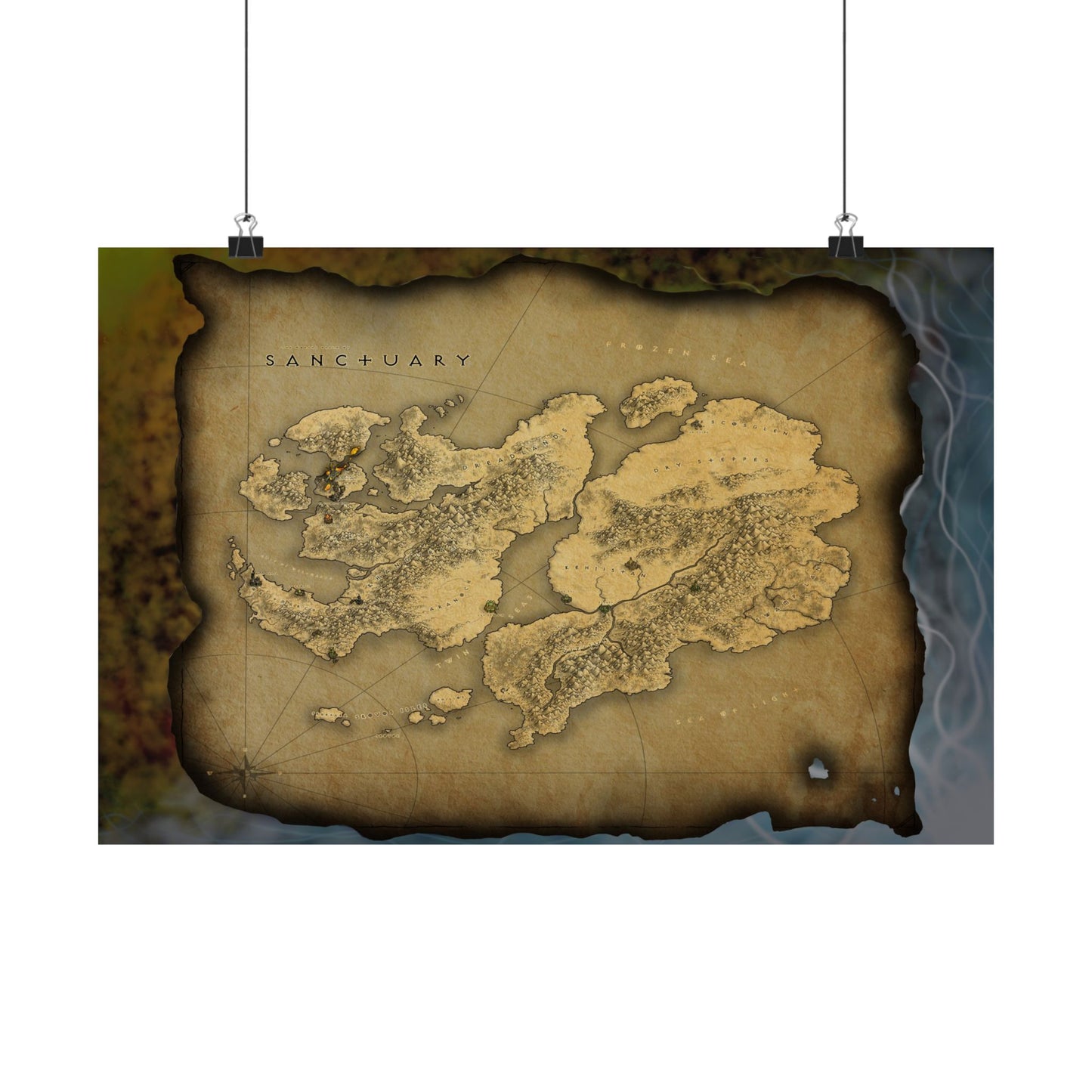 Sanctuary World Map Poster from Diablo Game Series