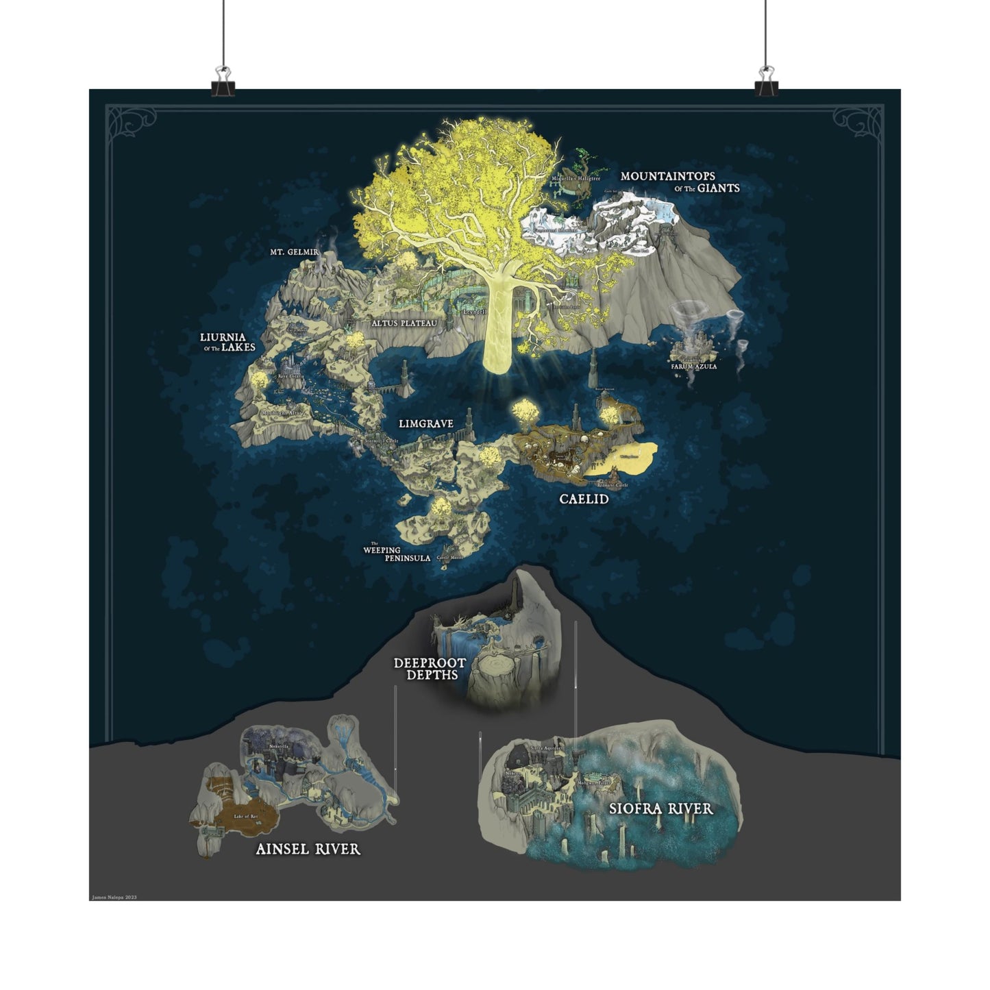 Elden Ring Full World Map Poster In Color