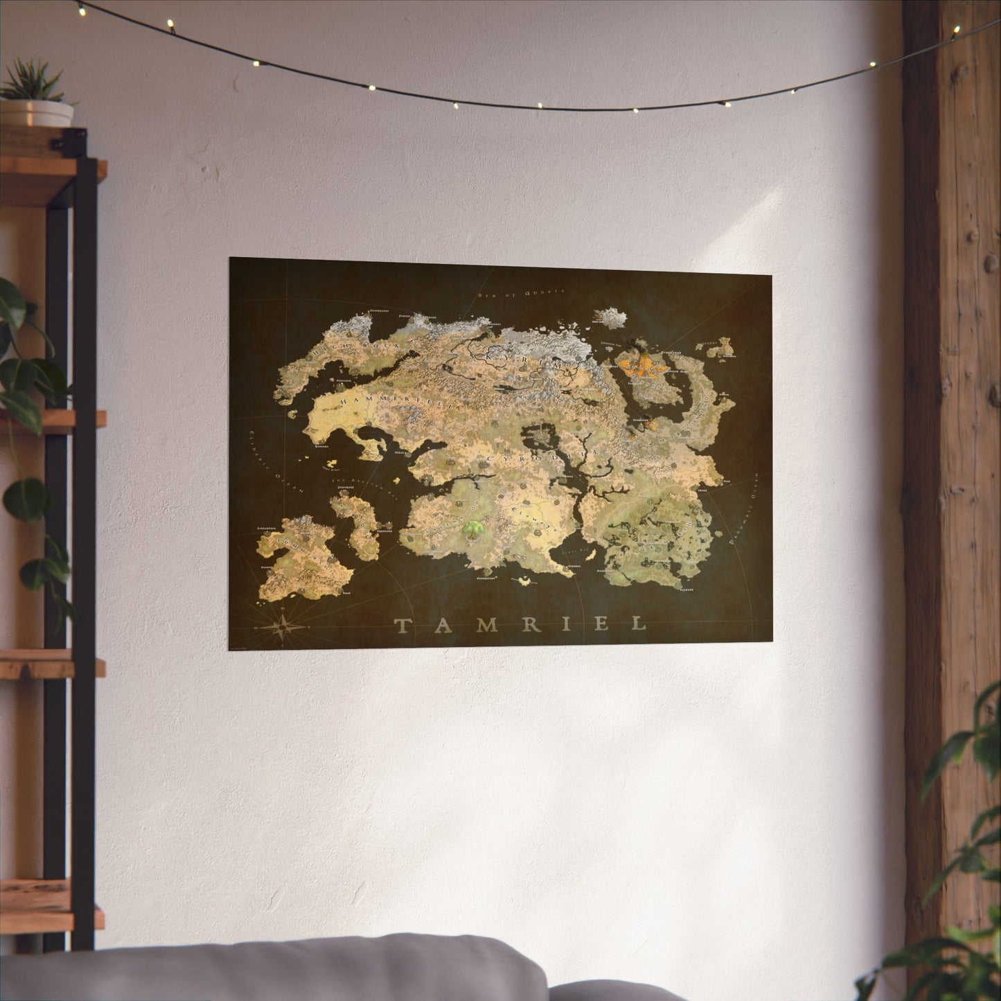 Tamriel Map Poster: Parchment Colors