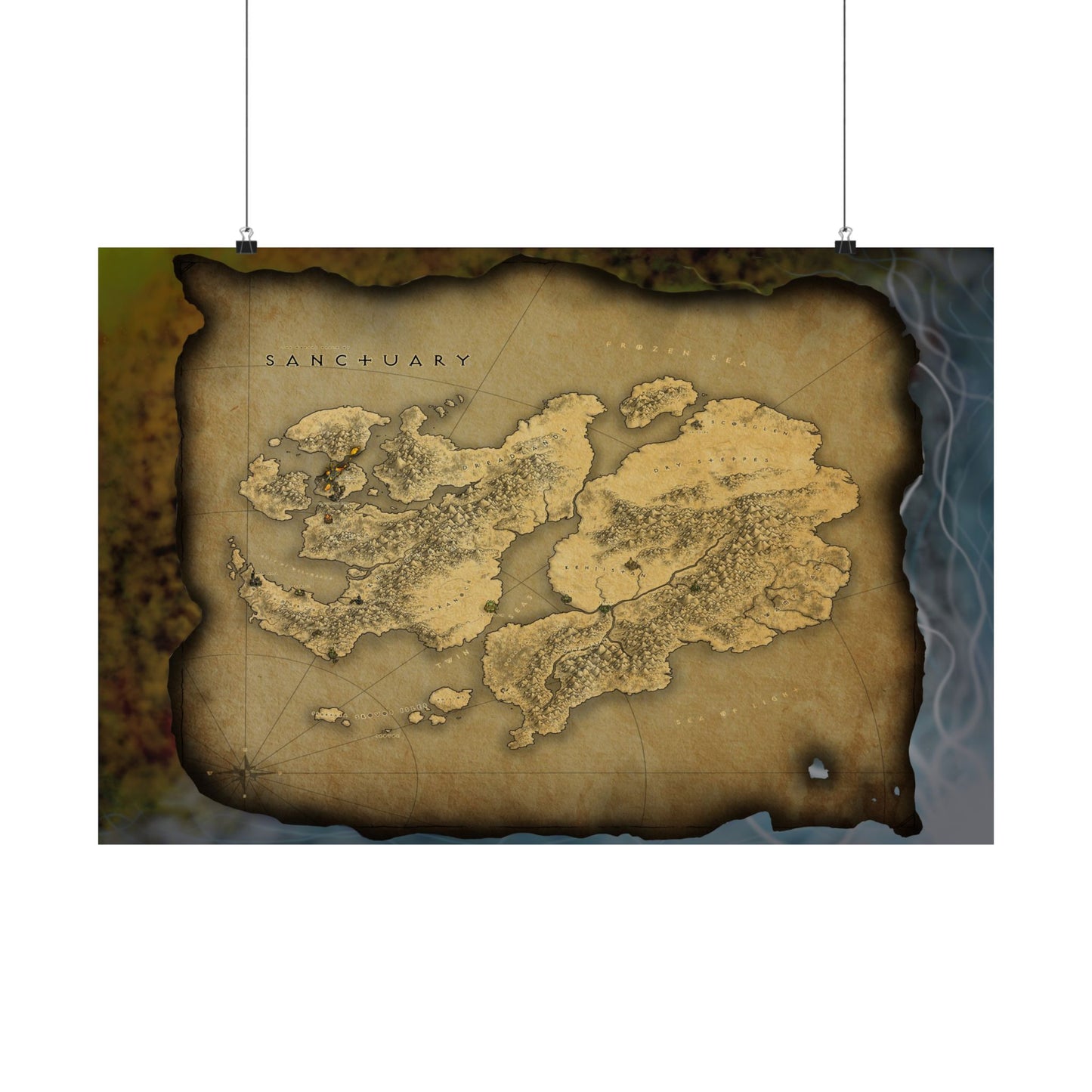 Sanctuary World Map Poster from Diablo Game Series