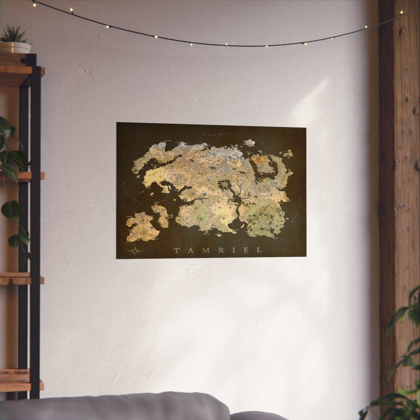 Tamriel Map Poster: Parchment Colors