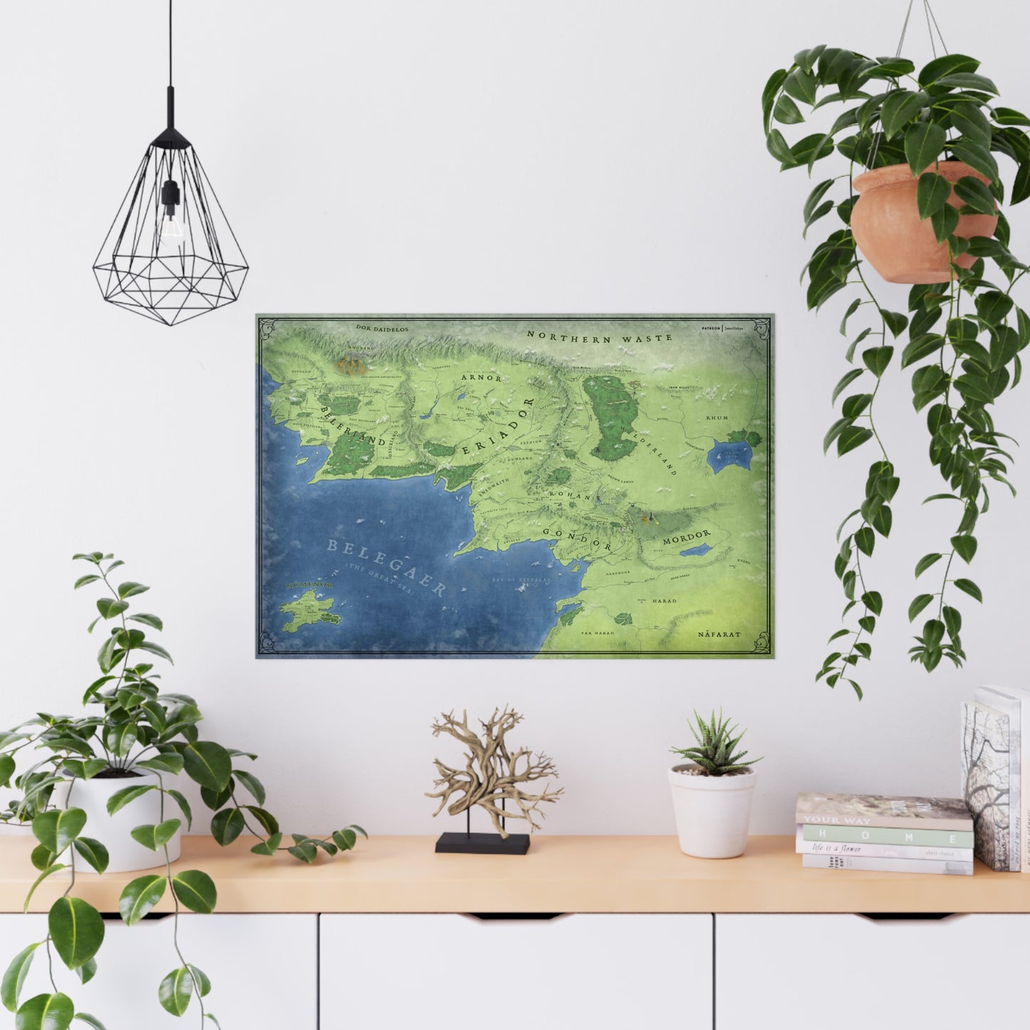 Middle Earth and Beleriand Map Poster