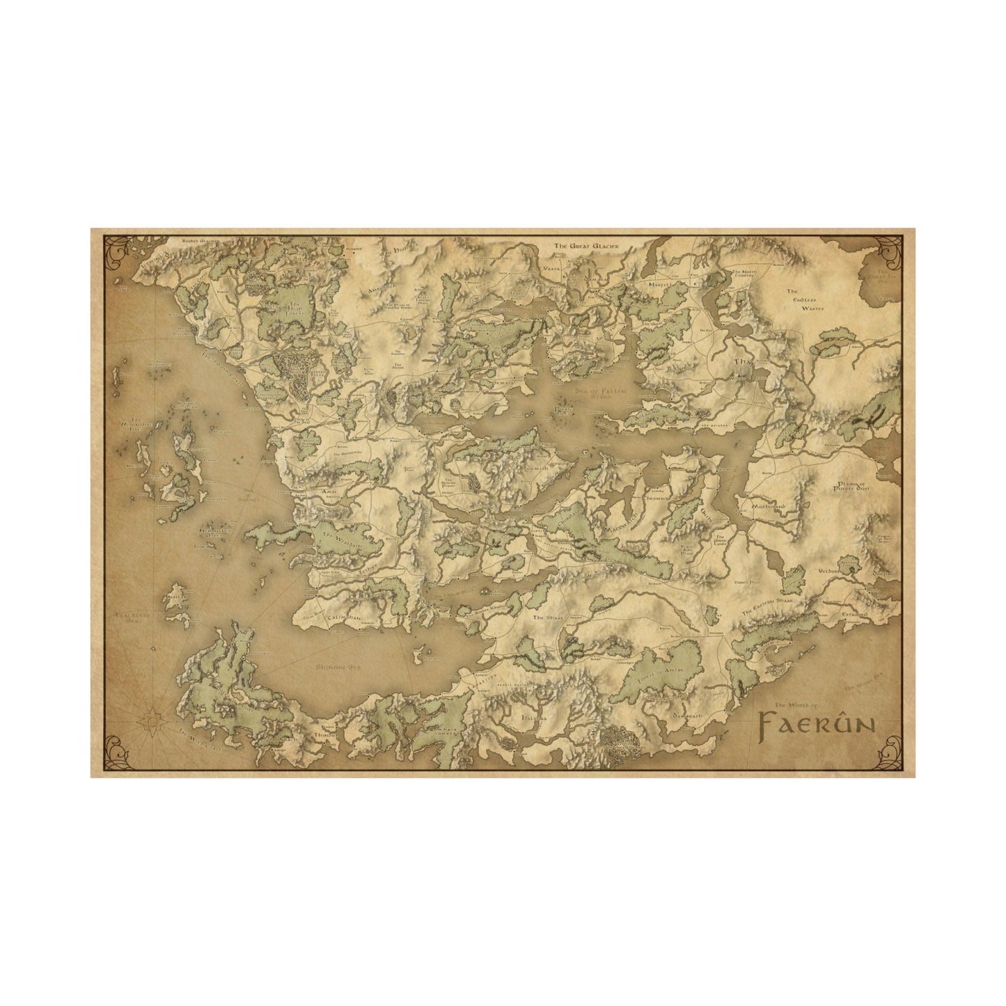 Faerun Parchment Map Poster