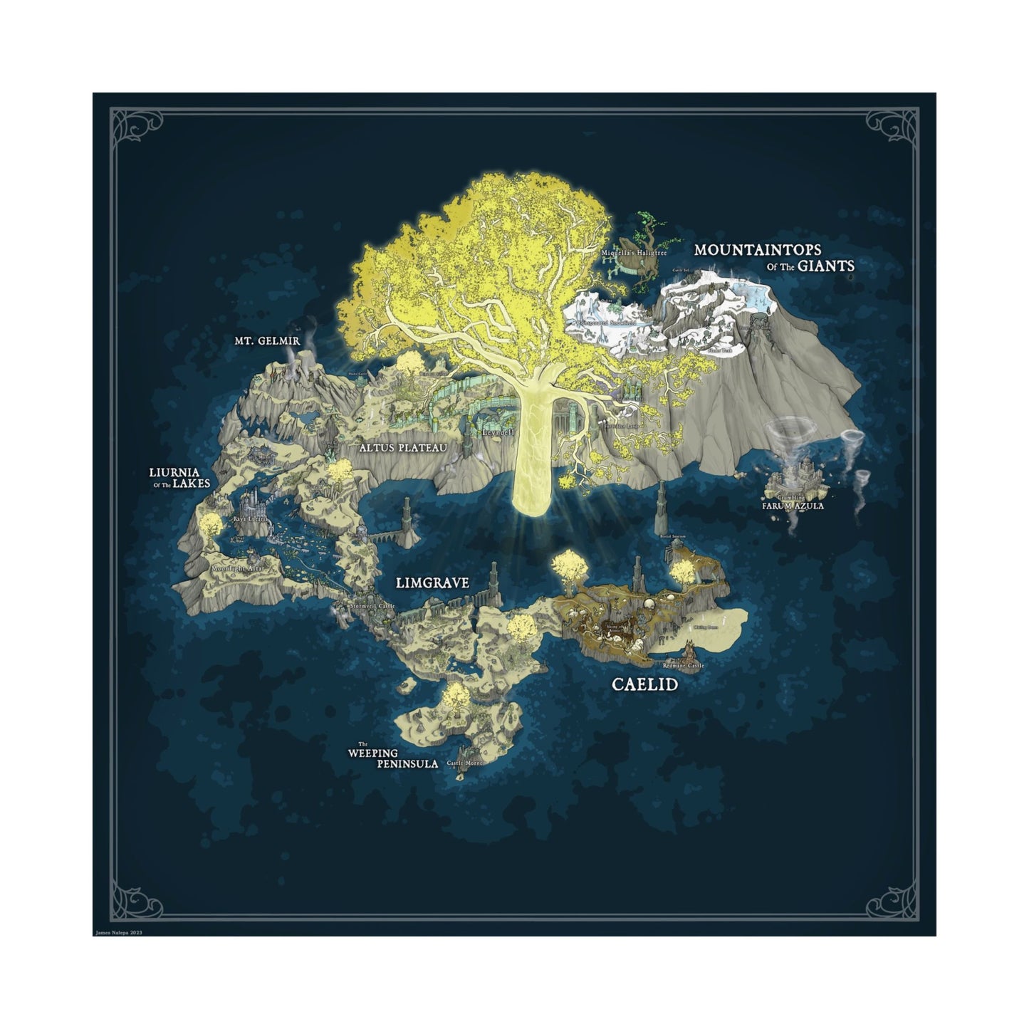 Elden Ring Surface Map Poster Full Color