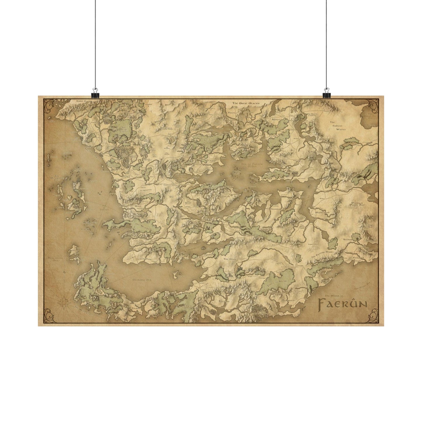 Faerun Parchment Map Poster