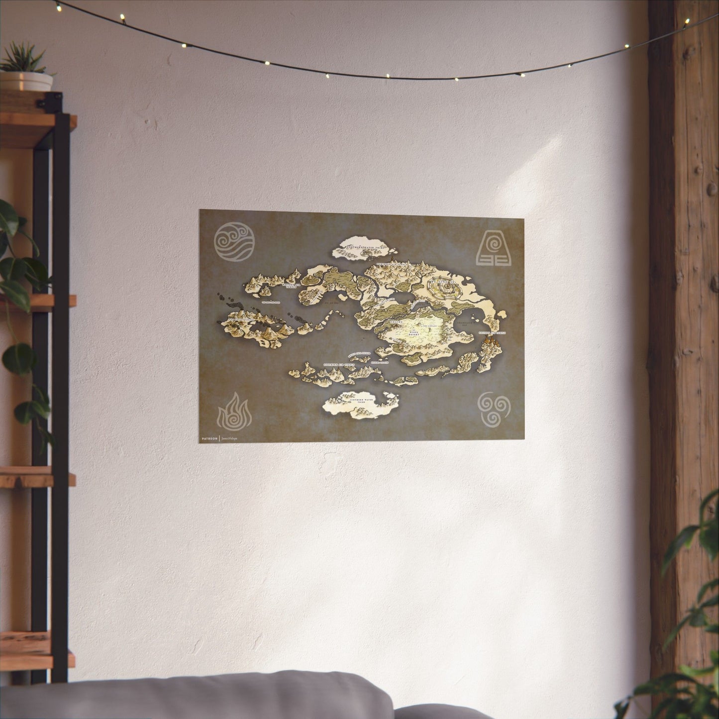 Avatar the Last Airbender World Map Poster