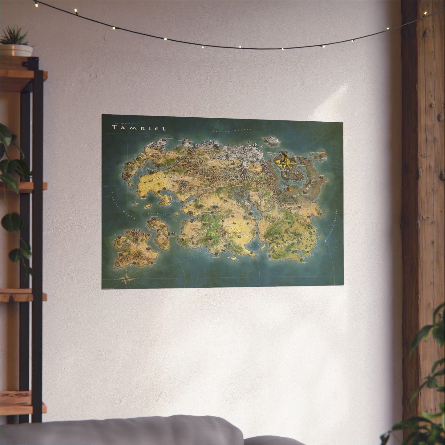 Tamriel Map Poster Classic Colors