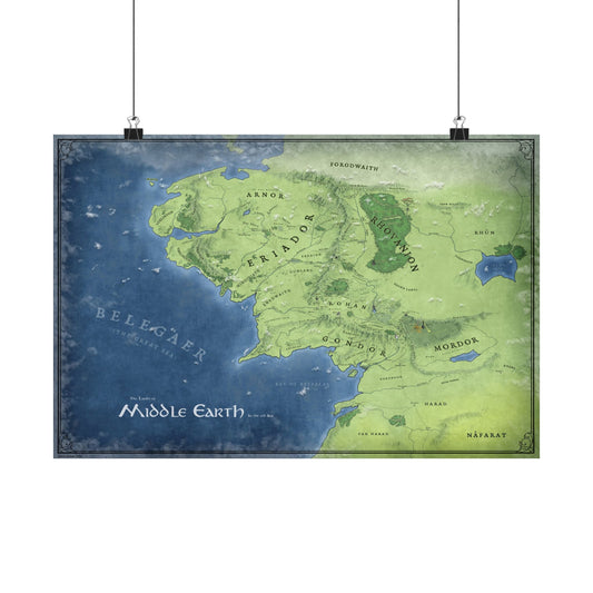 Lord of the Rings Middle Earth Third Age Map Poster