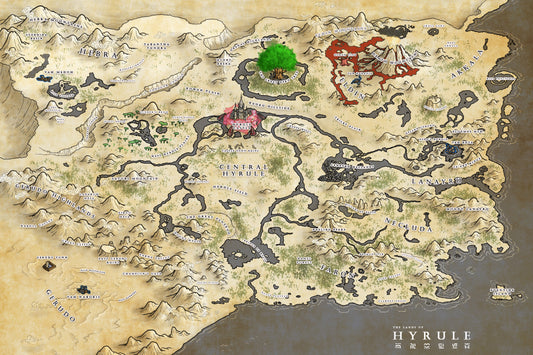 Legend of Zelda: Breath of the Wild Hyrule Map Poster